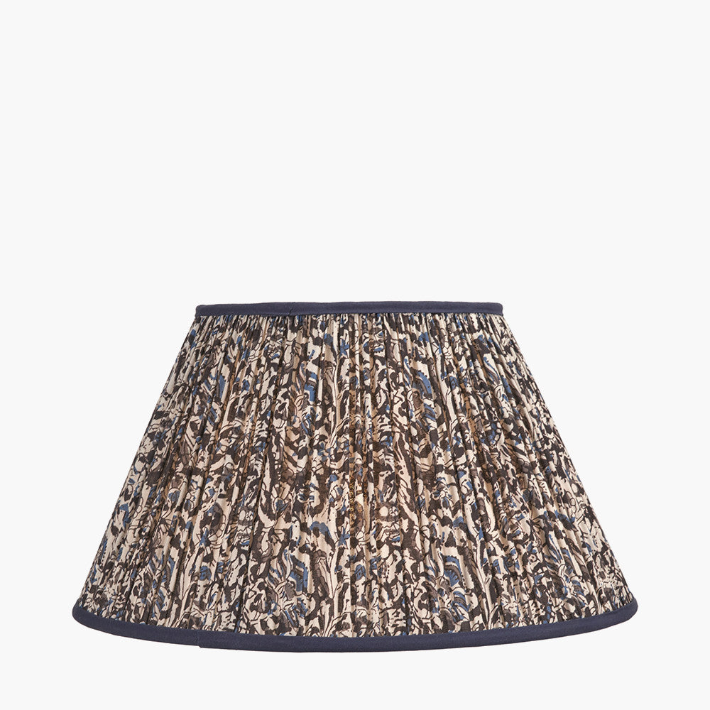 Ornella 45cm Blue Floral Design Mushroom Pleat Empire Lampshade