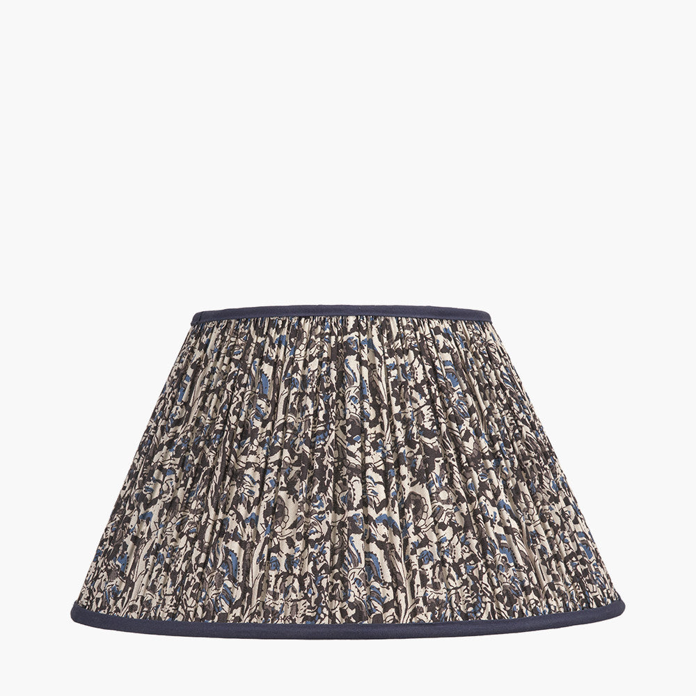 Ornella 45cm Blue Floral Design Mushroom Pleat Empire Lampshade
