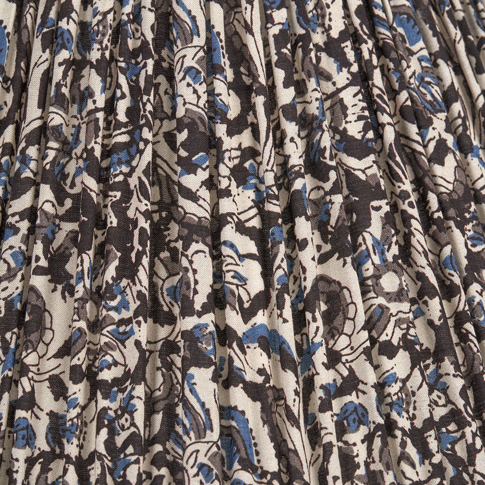 Ornella 45cm Blue Floral Design Mushroom Pleat Empire Lampshade