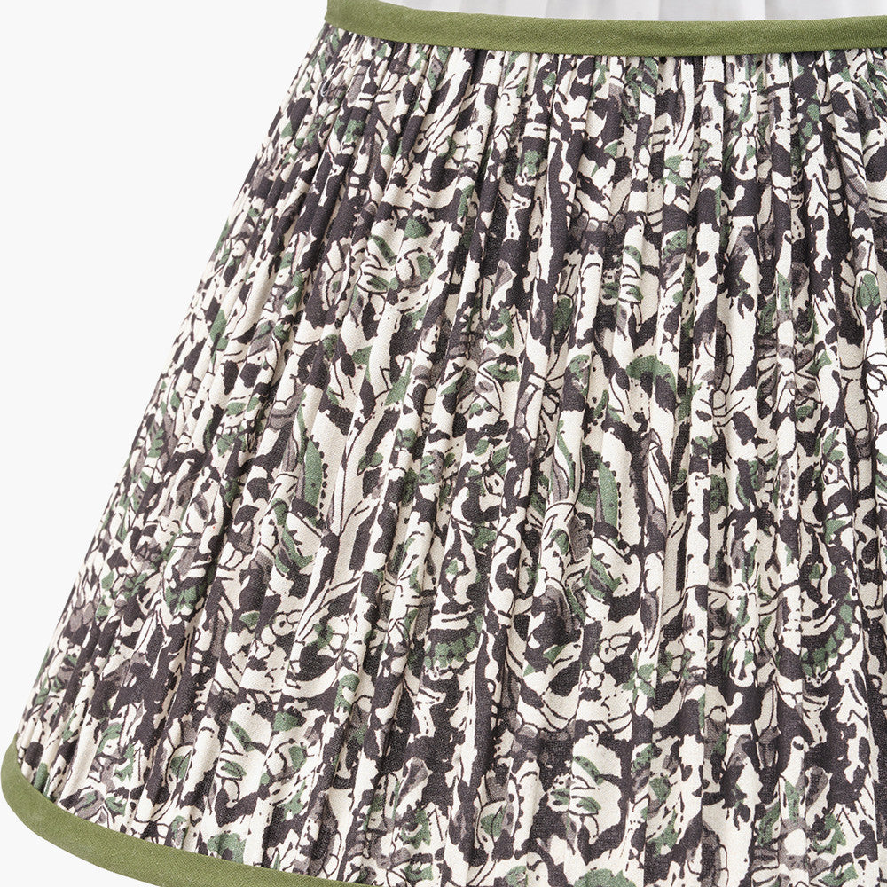 Ornella 45cm Green Floral Design Mushroom Pleat Empire Lampshade