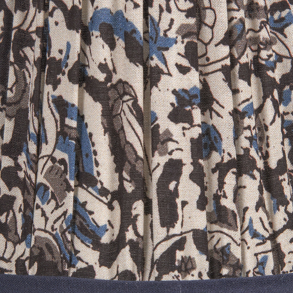 Ornella 14cm Blue Floral Design Mushroom Pleat Tall Tapered Candle Clip Lampshade