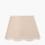Tabitha 25cm Cream Jute Scalloped Edge Tapered Lampshade with Cream Binding