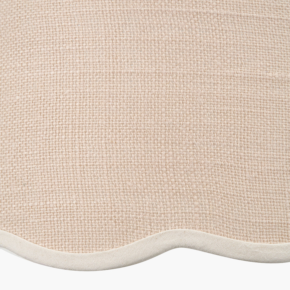 Tabitha 25cm Cream Jute Scalloped Edge Tapered Lampshade with Cream Binding