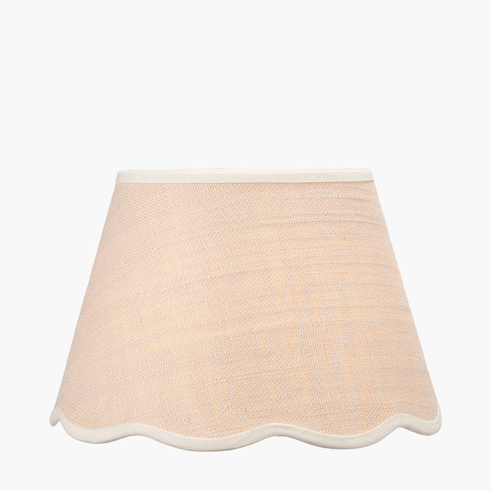 Tabitha 30cm Cream Jute Scalloped Edge Tapered Lampshade with Cream Binding