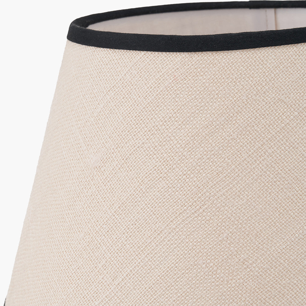 Tabitha 30cm Cream Jute Scalloped Edge Tapered Lampshade with Black Binding