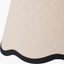 Tabitha 30cm Cream Jute Scalloped Edge Tapered Lampshade with Black Binding