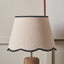 Tabitha 30cm Cream Jute Scalloped Edge Tapered Lampshade with Black Binding