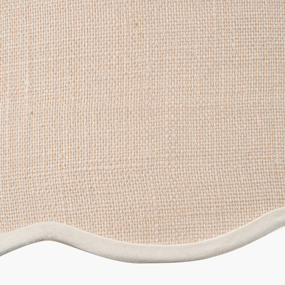 Tabitha 35cm Cream Jute Scalloped Edge Tapered Lampshade with Cream Binding