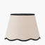 Tabitha 35cm Cream Jute Scalloped Edge Tapered Lampshade with Black Binding