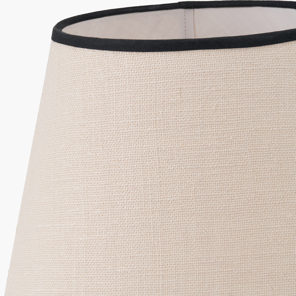 Tabitha 35cm Cream Jute Scalloped Edge Tapered Lampshade with Black Binding