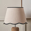 Tabitha 35cm Cream Jute Scalloped Edge Tapered Lampshade with Black Binding