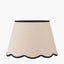 Tabitha 40cm Cream Jute Scalloped Edge Tapered Lampshade with Black Binding