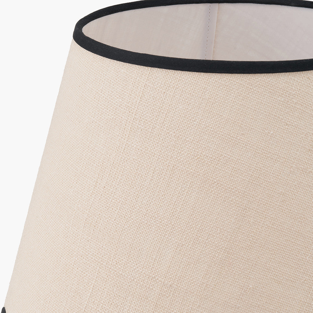Tabitha 40cm Cream Jute Scalloped Edge Tapered Lampshade with Black Binding