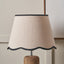 Tabitha 40cm Cream Jute Scalloped Edge Tapered Lampshade with Black Binding