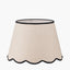 Tabitha 45cm Cream Jute Scalloped Edge Tapered Lampshade with Black Binding
