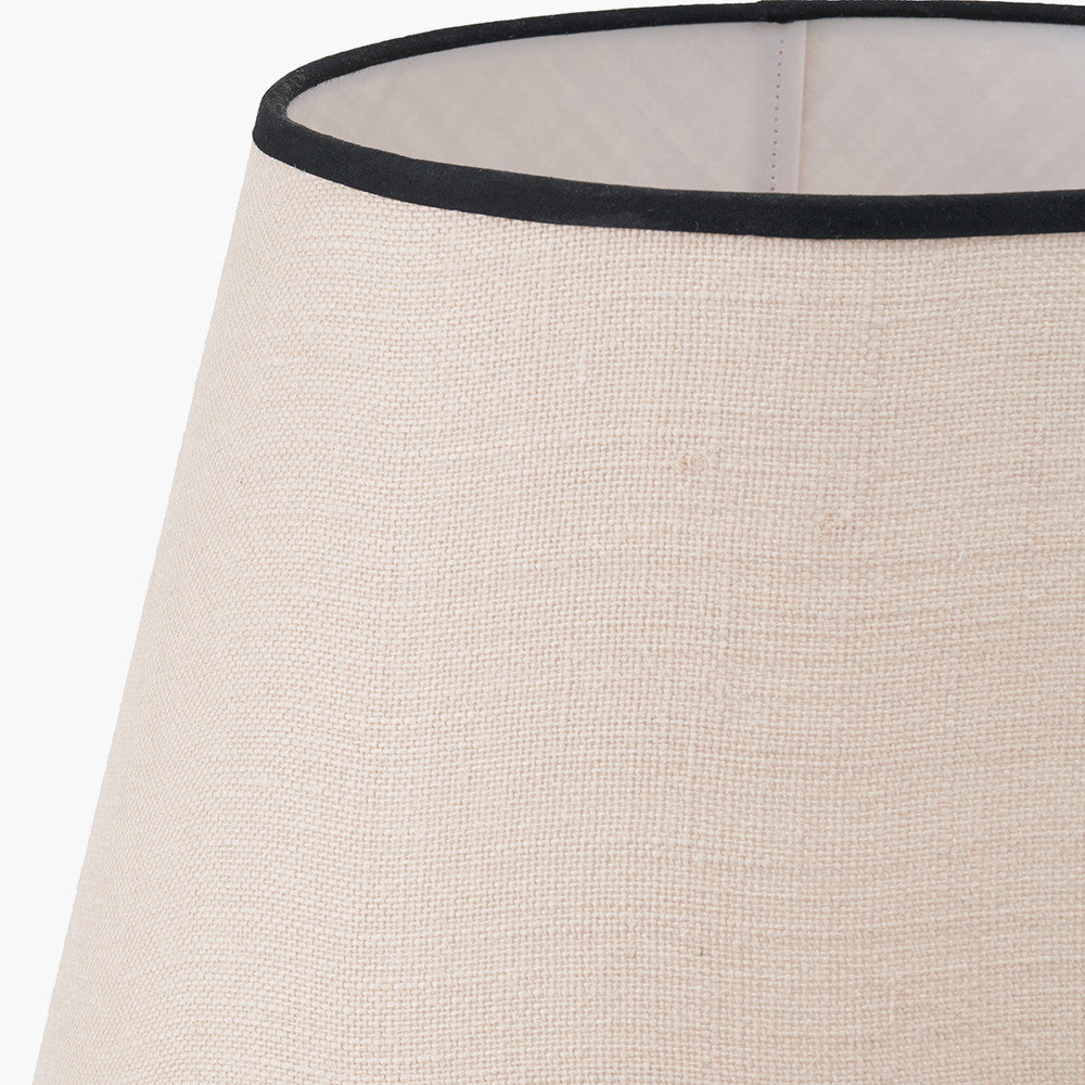 Tabitha 45cm Cream Jute Scalloped Edge Tapered Lampshade with Black Binding