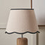 Tabitha 45cm Cream Jute Scalloped Edge Tapered Lampshade with Black Binding
