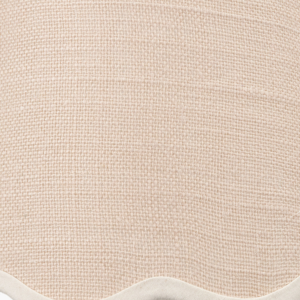 Tabitha 14cm Cream Jute Scalloped Edge Tapered Candle Clip Lampshade with Cream Binding