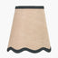Tabitha 14cm Cream Jute Scalloped Edge Tapered Candle Clip Lampshade with Black Binding
