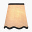 Tabitha 14cm Cream Jute Scalloped Edge Tapered Candle Clip Lampshade with Black Binding