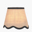 Tabitha 16cm Cream Jute Scalloped Edge Tapered Lampshade with Black Binding