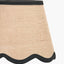 Tabitha 16cm Cream Jute Scalloped Edge Tapered Lampshade with Black Binding