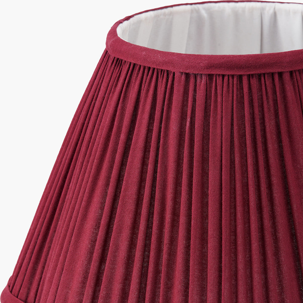 Malia 30cm Mulberry Red Mushroom Pleat Scalloped Tapered Lampshade