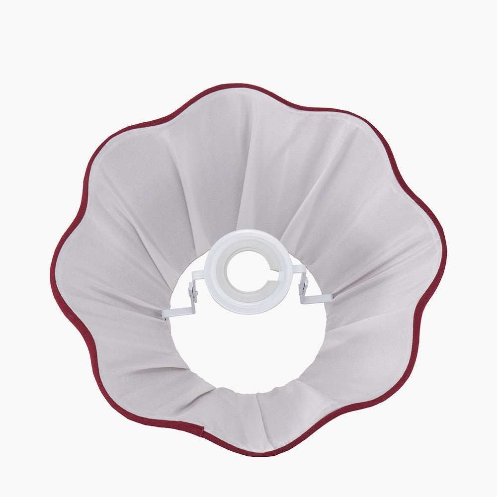 Malia 30cm Mulberry Red Mushroom Pleat Scalloped Tapered Lampshade