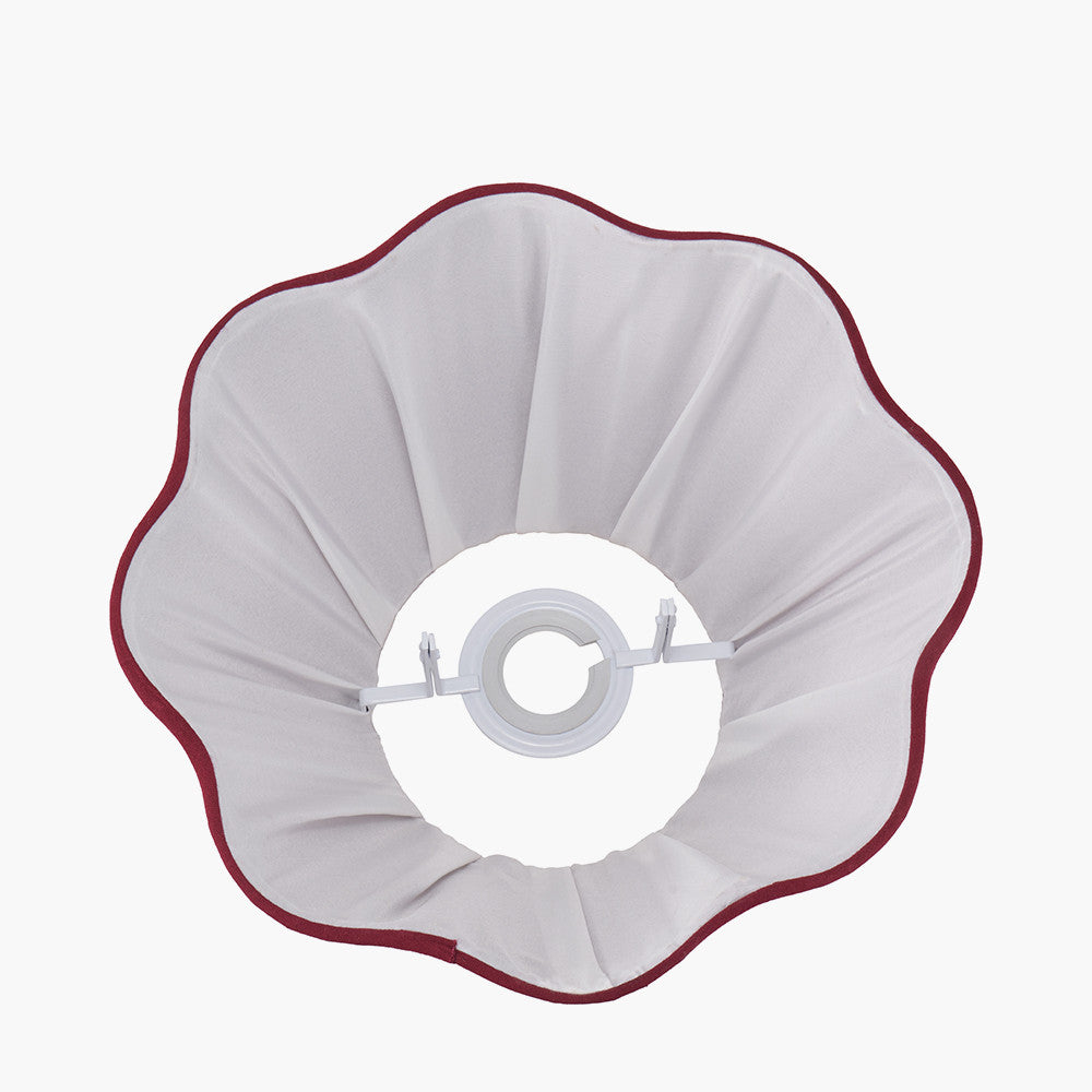 Malia 30cm Mulberry Red Mushroom Pleat Scalloped Tapered Lampshade