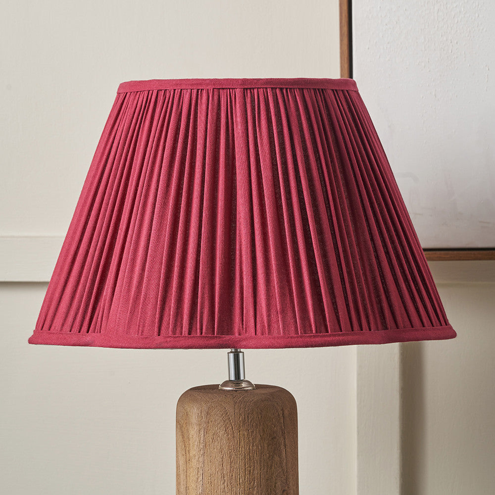Malia 30cm Mulberry Red Mushroom Pleat Scalloped Tapered Lampshade