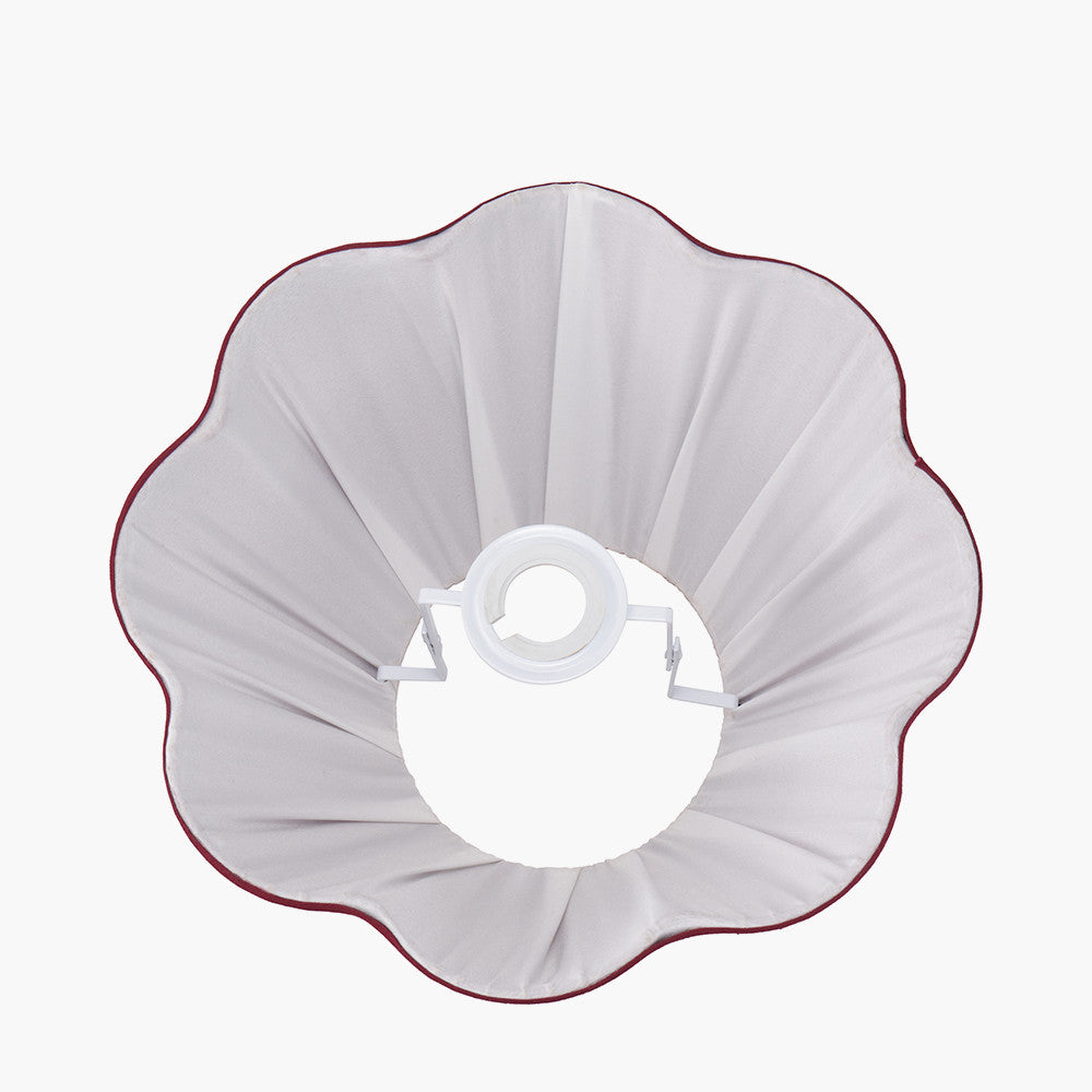 Malia 35cm Mulberry Red Mushroom Pleat Scalloped Tapered Lampshade