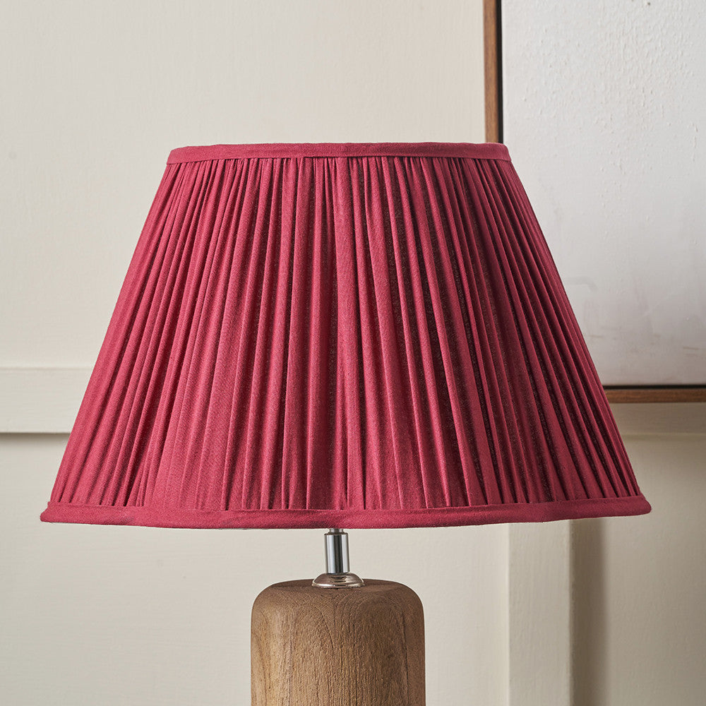 Malia 35cm Mulberry Red Mushroom Pleat Scalloped Tapered Lampshade