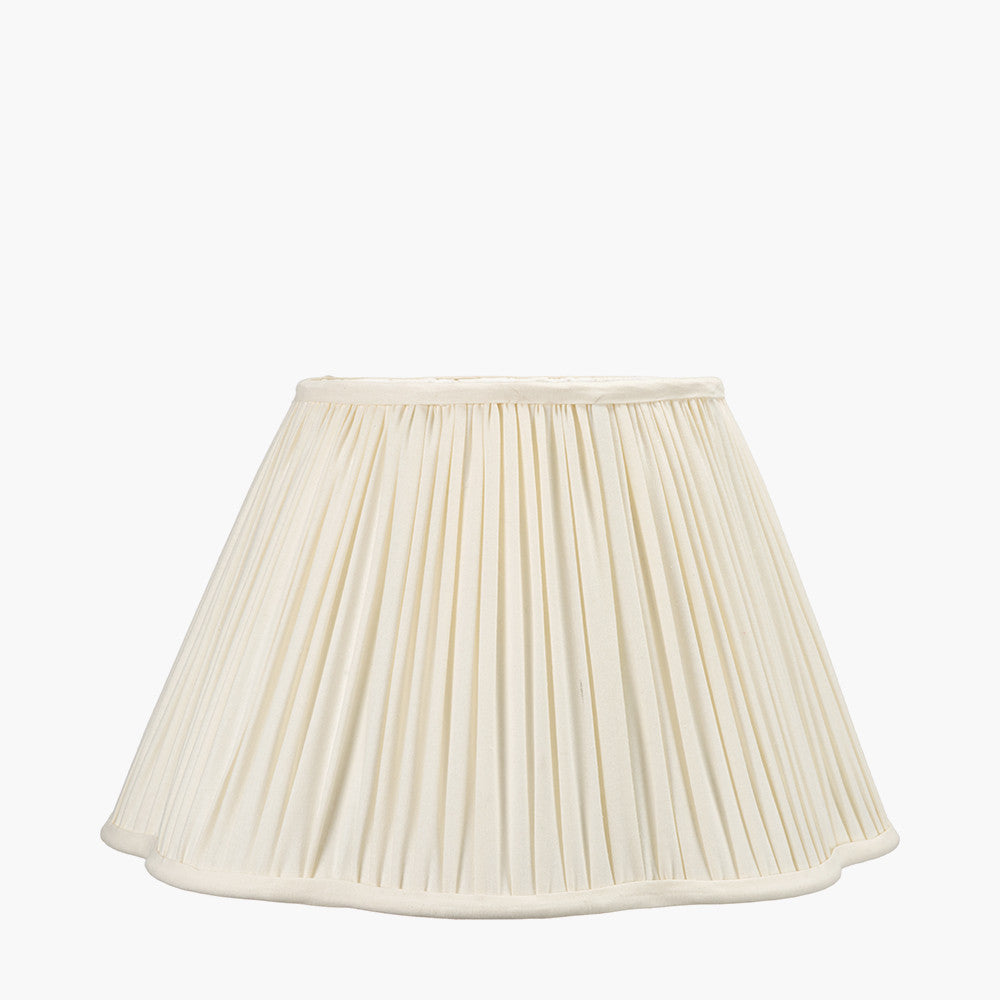 Malia 40cm Cream Mushroom Pleat Scalloped Tapered Lampshade