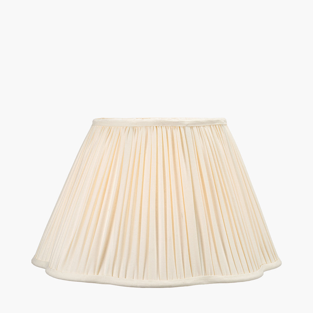 Malia 40cm Cream Mushroom Pleat Scalloped Tapered Lampshade