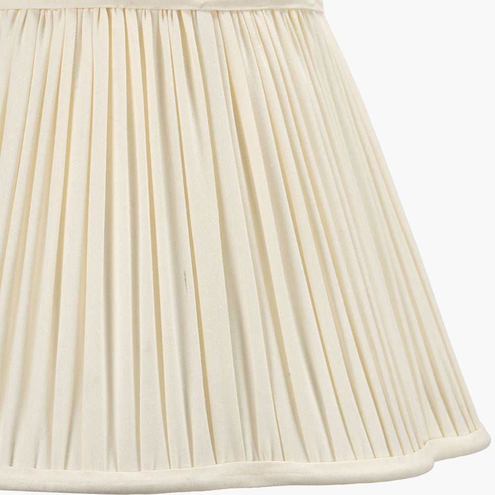 Malia 40cm Cream Mushroom Pleat Scalloped Tapered Lampshade
