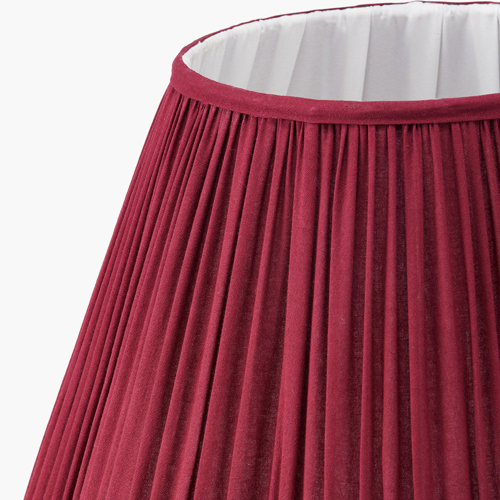 Malia 40cm Mulberry Red Mushroom Pleat Scalloped Tapered Lampshade