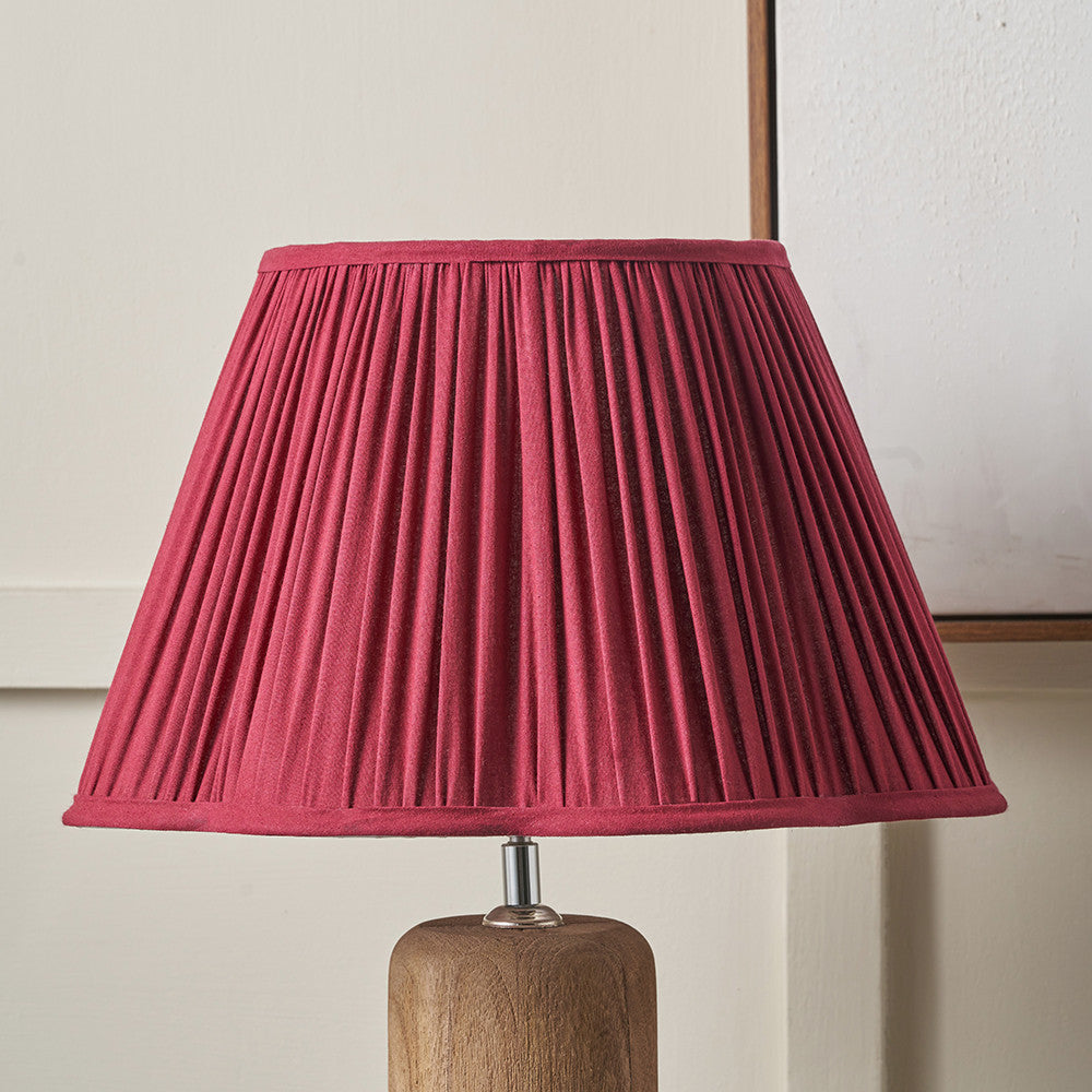 Malia 40cm Mulberry Red Mushroom Pleat Scalloped Tapered Lampshade