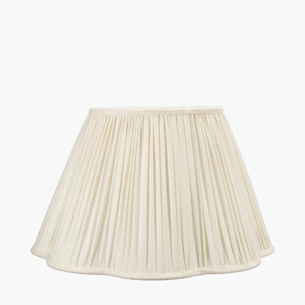Malia 45cm Cream Mushroom Pleat Scalloped Tapered Lampshade