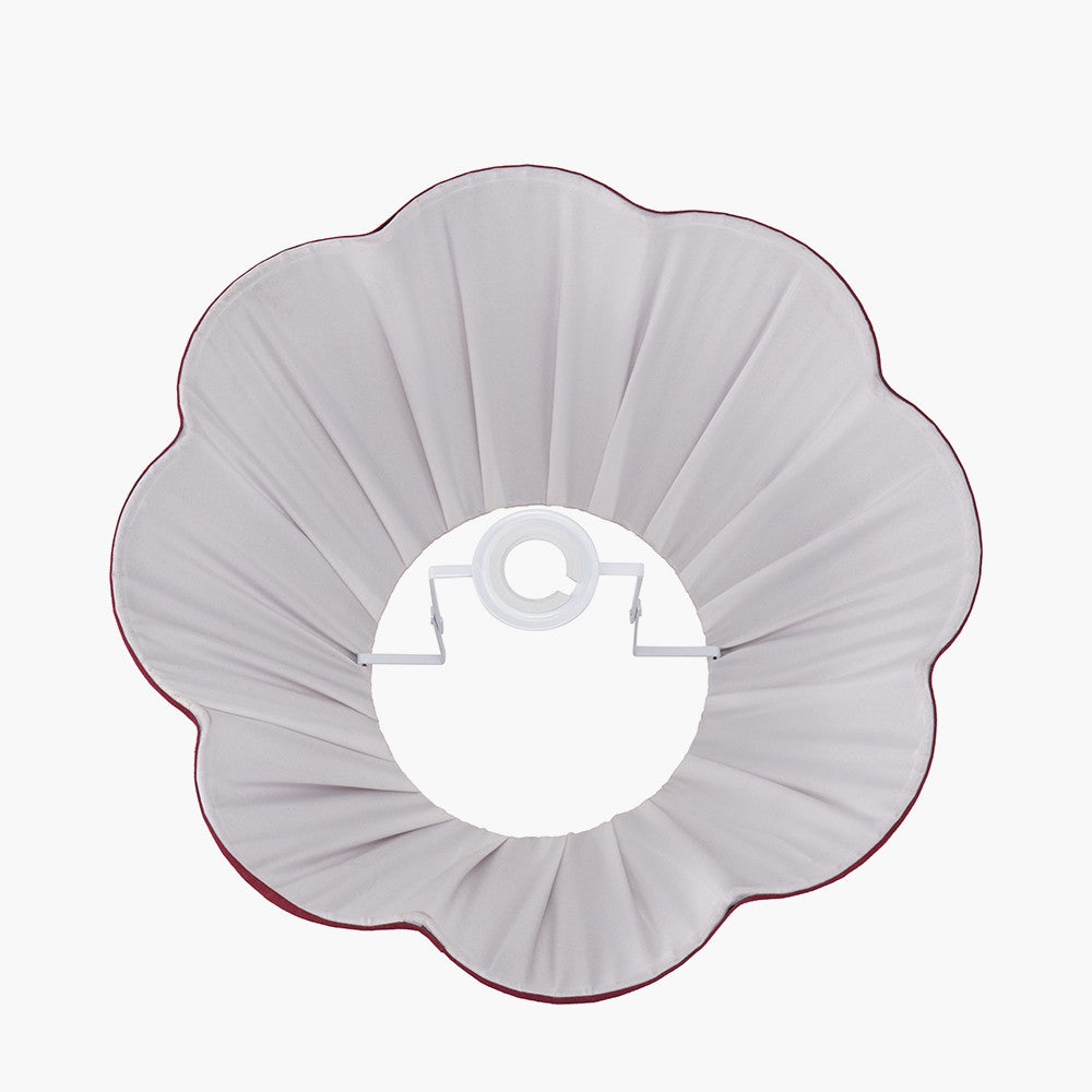 Malia 45cm Mulberry Red Mushroom Pleat Scalloped Tapered Lampshade