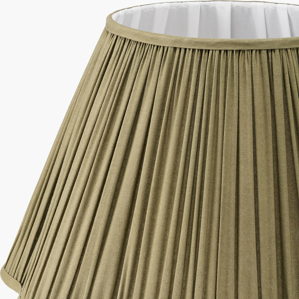 Malia 45cm Olive Green Mushroom Pleat Scalloped Tapered Lampshade