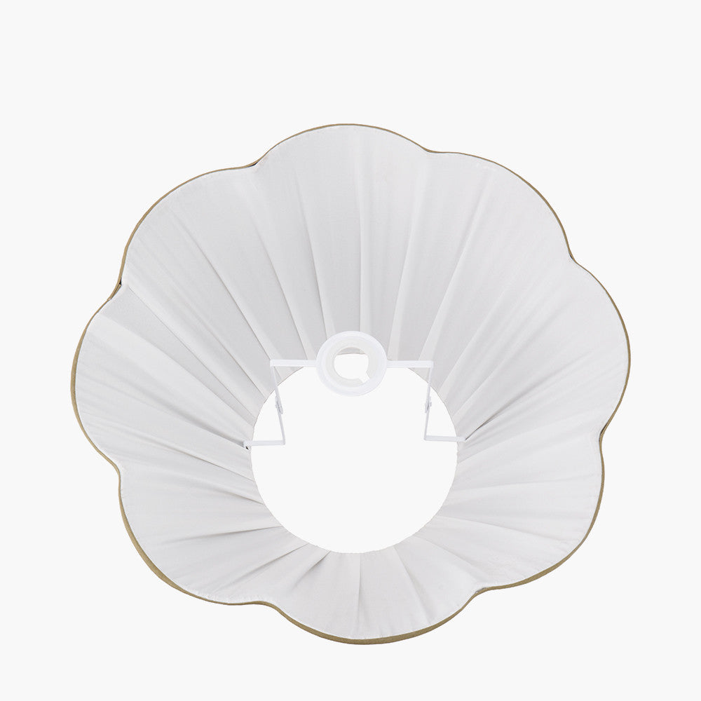 Malia 45cm Olive Green Mushroom Pleat Scalloped Tapered Lampshade