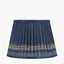 Samaira 30cm Denim Silk Border Print Mushroom Pleat Tapered Lampshade