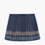 Samaira 30cm Denim Silk Border Print Mushroom Pleat Tapered Lampshade
