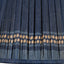 Samaira 30cm Denim Silk Border Print Mushroom Pleat Tapered Lampshade