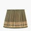 Samaira 30cm Olive Silk Border Print Mushroom Pleat Tapered Lampshade