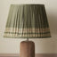 Samaira 30cm Olive Silk Border Print Mushroom Pleat Tapered Lampshade