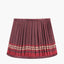 Samaira 30cm Red Silk Border Print Mushroom Pleat Tapered Lampshade