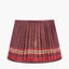 Samaira 30cm Red Silk Border Print Mushroom Pleat Tapered Lampshade