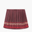 Samaira 30cm Red Silk Border Print Mushroom Pleat Tapered Lampshade