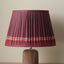 Samaira 30cm Red Silk Border Print Mushroom Pleat Tapered Lampshade
